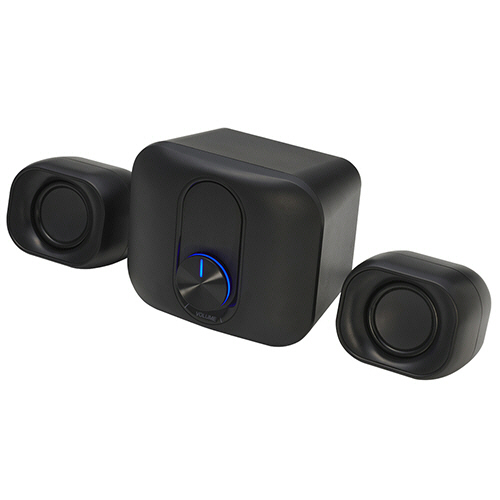 ﾐﾖｼ ｺﾝﾊﾟｸﾄUSBｽﾋﾟｰｶｰ 2.1ch ﾌﾞﾗｯｸ 1ｾｯﾄ