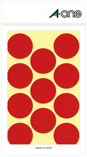 カラーラベル　丸型　３０ｍｍ径　赤画像