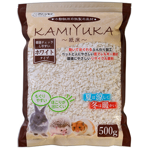 ｸﾘｰﾝﾓﾌ 小動物用床材 KAMIYUKA 紙床 ﾎﾜｲﾄ 500g 1ﾊﾟｯｸ画像