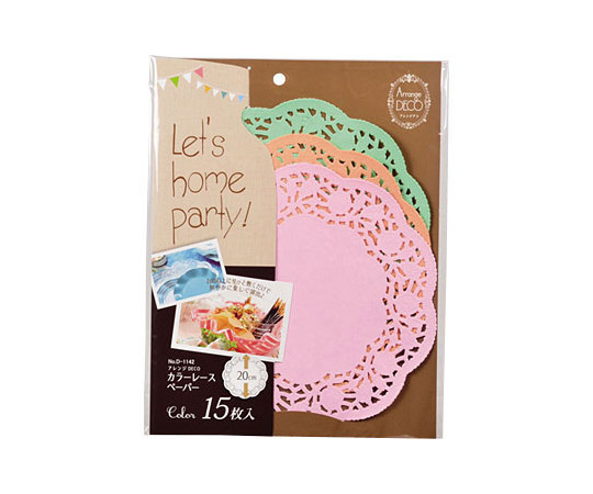 アレンジDECO　カラーレースペーパー　20cm　15枚入画像
