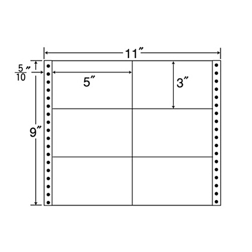 ﾅﾅﾌｫｰﾑ 連続ﾗﾍﾞﾙ Mﾀｲﾌﾟ 11×9ｲﾝﾁ 6面 127×76mm 荷札ｻｲｽﾞ 1箱(500折)画像