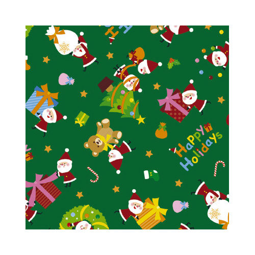 包装紙　リトルサンタ緑　半才判画像