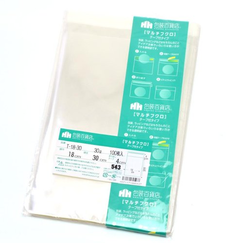 テープ有 OPP袋 32-7347 マルチフクロ T-18-30 100枚入 ササガワ画像