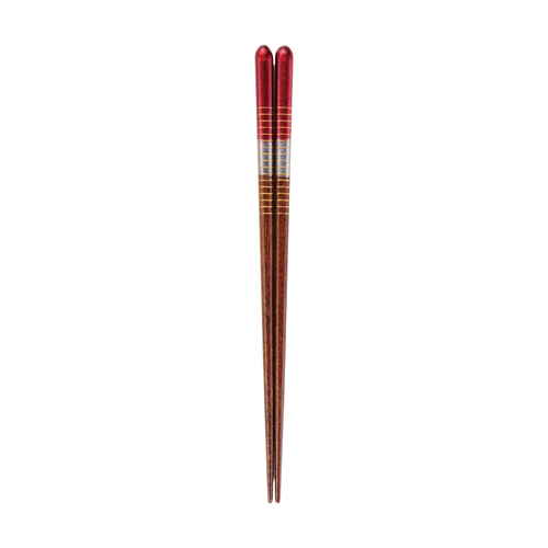 箸 21cm 新星食洗機対応 木製 赤画像