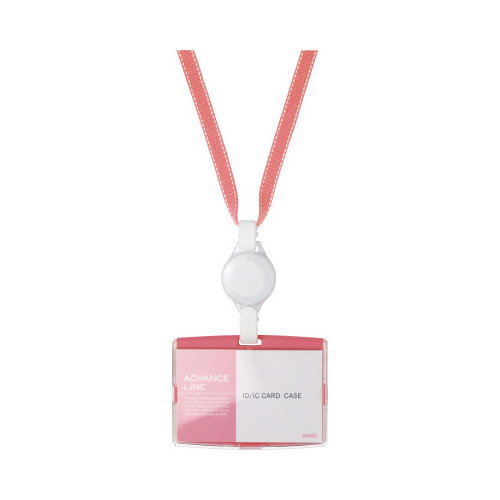 ハード吊下げ名札アドバンスライン（リール式）桃５個画像