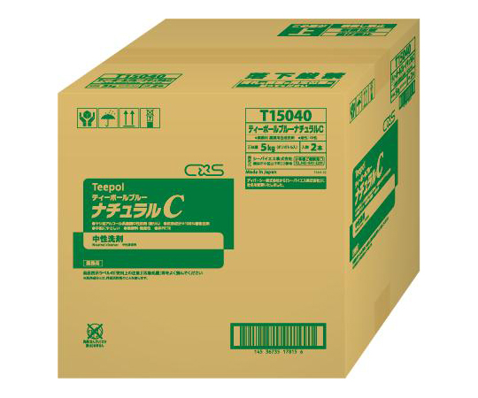 ティーポールブルーナチュラルC 1ケース(5kg／本×2本入り) パッケージを横から捉えた状態で、ラベルには食材のイラストが描かれている。