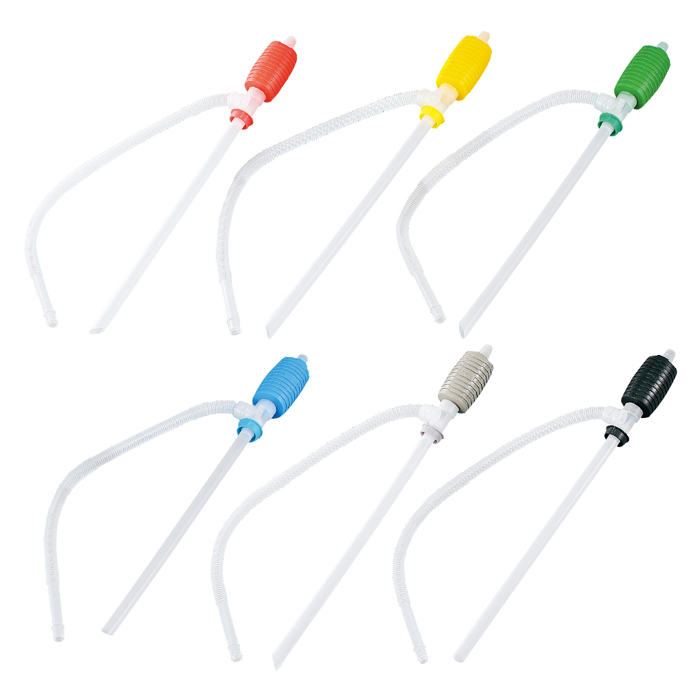 サイフォンポンプ（カラフルポンプ）6色セット　手動給油ポンプ／シュポシュポ型・液体識別カラー仕様