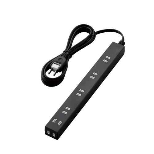 広々タップ　雷ガード　６個口　２．０ｍ　ブラック画像