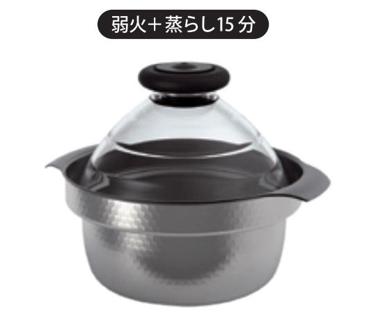 フタがガラスの IH 対応ご飯釜雪平画像