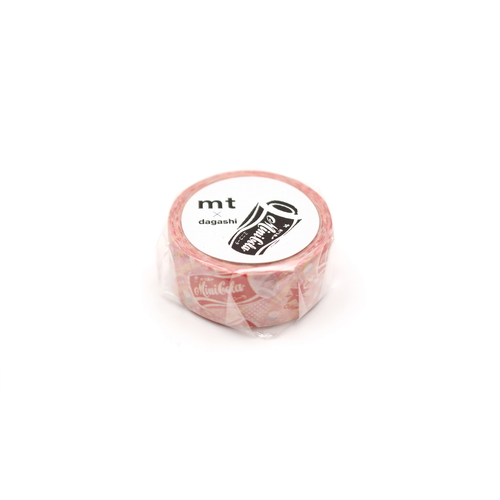 マスキングテープ　mt　駄菓子　ミニコーラ　15mm×3m パッケージの一部が見える角度で撮影された状態