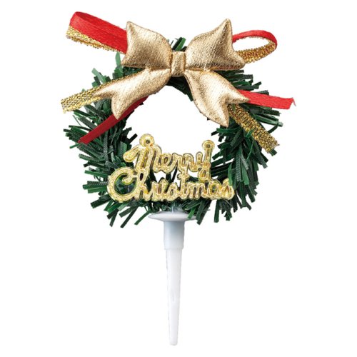 装飾品 ゴールドクリスマスリース画像