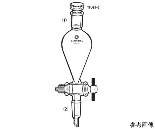 フッ素樹脂栓接続型分液ロート（スキーブ型）画像