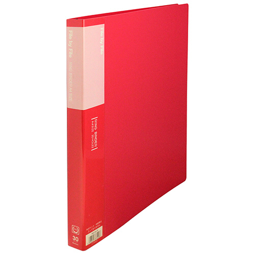 ﾘﾝｸﾞﾊﾞｲﾝﾀﾞｰ A4ﾀﾃ 30穴 30ﾎﾟｹｯﾄ 背幅25mm ﾚｯﾄﾞ 1ｾｯﾄ(30冊)画像