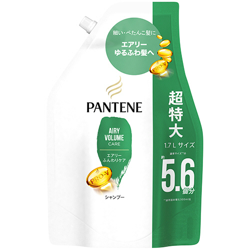 ﾊﾟﾝﾃｰﾝ ｴｱﾘｰふんわりｹｱ ｼｬﾝﾌﾟｰ つめかえ用 超特大 1.7L 1ﾊﾟｯｸ画像