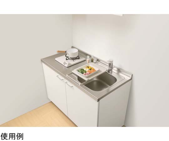 ルームラボ 一口コンロカバー 白い表面でデザインされた一口コンロカバーの上面が見える状態。