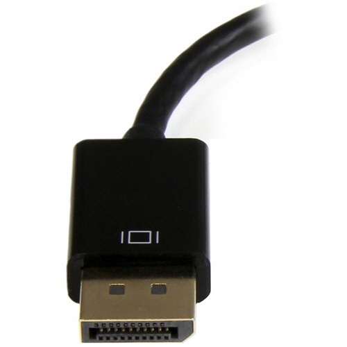 DisplayPort-HDMI　4K　オーディオ/ビデオ　アクティブ変換アダプタ　1個 金属製のアダプタが正面から見える状態、接続端子が両側に配置されている。