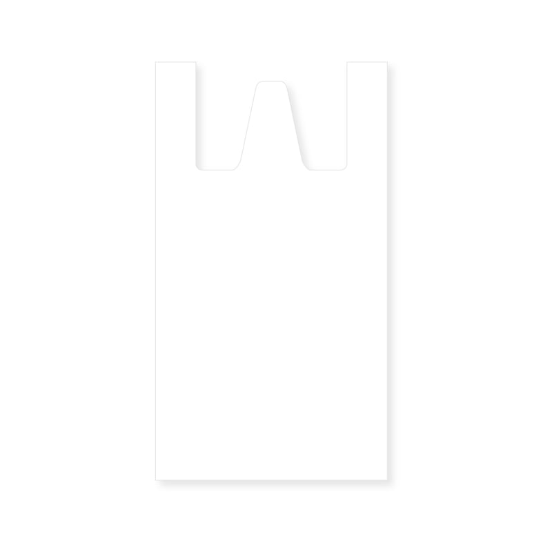 持ち手付き再生原料ポリ袋　１５Ｌ　無地　白画像