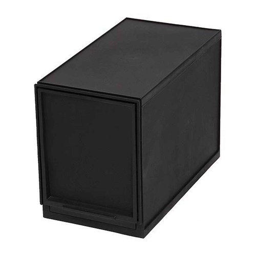 収納ケース ナチュラ クリアモジュール LS 約 幅19×奥行36×高さ25cm ブラック画像