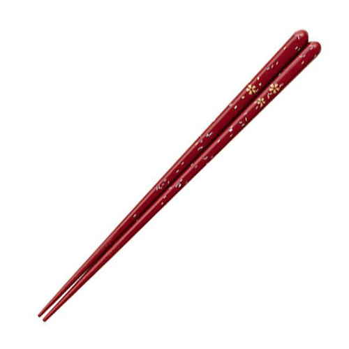 箸 20.5cm 桜蛍食洗機対応 木製 赤画像