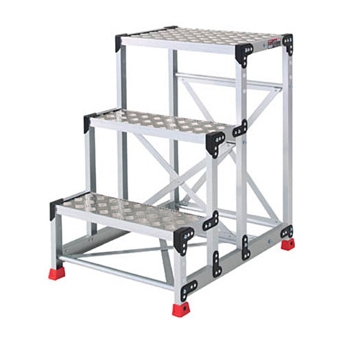 作業用踏台 ｱﾙﾐ製･縞板ﾀｲﾌﾟ 天板寸法600×400×高さ900 1台画像