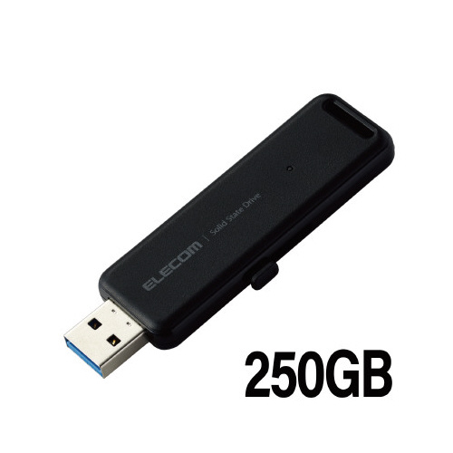 外付けＳＳＤ　スライド式　２５０ＧＢ　ブラック画像