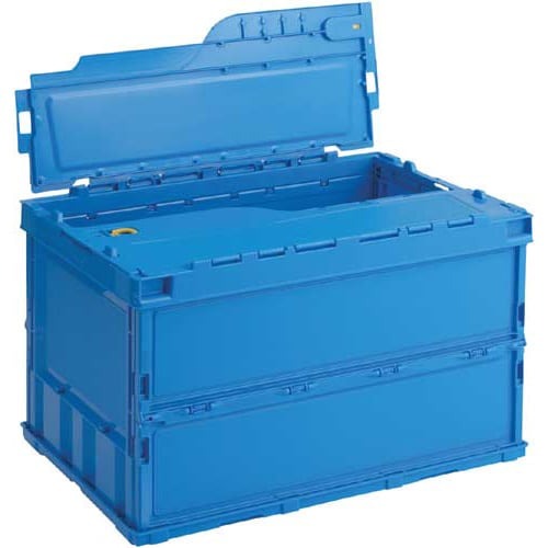 薄型軽量オリコン　５０Ｌ　フタ一体型　ブルー３０個画像