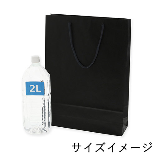 無地で使いやすい！黒色で持ち手紐付きの大型ギフトバッグ