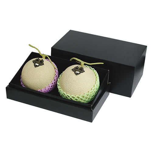 メロン２ヶ用インロー箱　黒画像