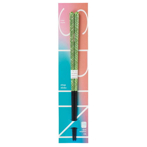 箸 23cm スピンカラー 木製 グリーン画像