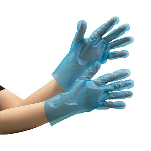 ﾎﾟﾘｴﾁﾚﾝ使い捨て手袋 外ｴﾝﾎﾞｽ 青 M 1箱(200枚)画像