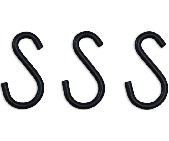 カラーメタルラック S字フック 3個入 ブラック