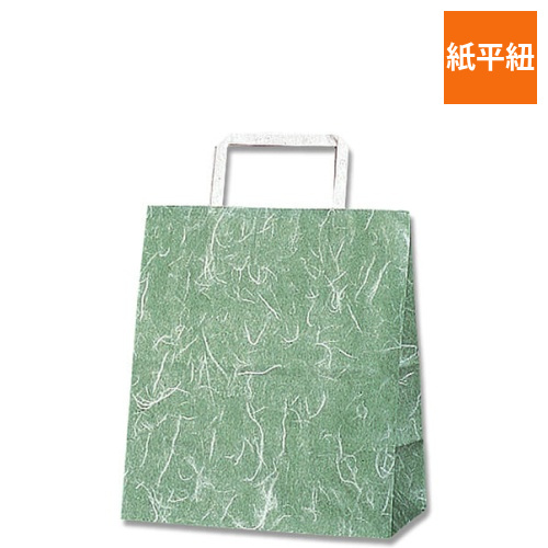 手提げ紙袋（雲竜緑・平紐・幅220×マチ130×高さ255mm）画像
