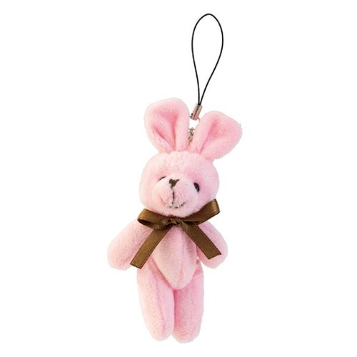 贈答用飾り ラブリーストラップ付マスコット-9 ピンクウサギ(10個) ヘッズ画像