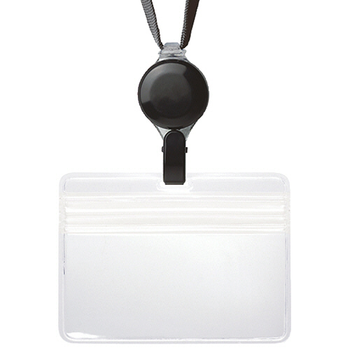 ﾌﾟﾛ耐ﾘｰﾙ 吊下げ名札 防水ﾁｬｯｸ 黒 1個画像