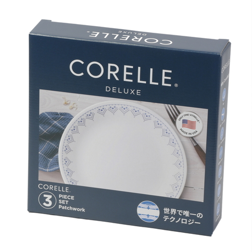 食器 3点セット CORELLE コレール 強化ガラス パッチワーク画像