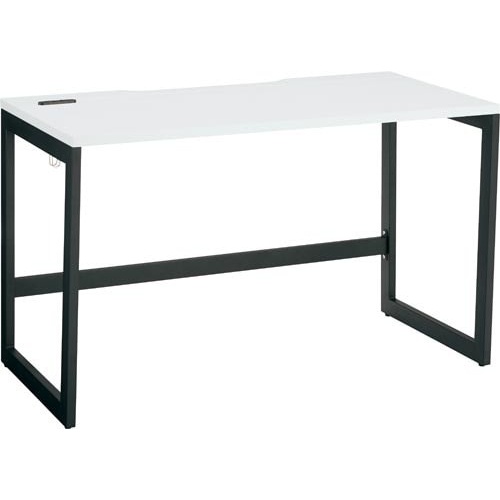 リスムデスクＤ６００Ｗ１２００　黒脚　ホワイト