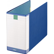 ﾊﾟｲﾌﾟ式ﾌｧｲﾙ(環境)両開き A4ﾖｺ 1000枚収容100mmとじ 背幅121mm ﾌﾞﾙｰ 1冊画像