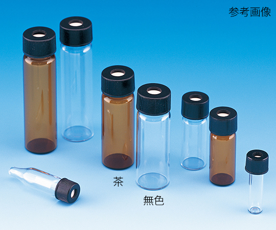 シリンジバイアル（無色）+穴あきキャップ（黒）+PTFE/シリコンパッキン　組合せセット　96組入　SY-06画像