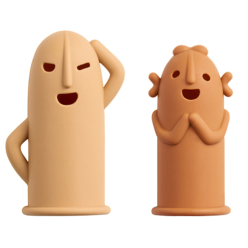 はにわ型指ｻｯｸ はにさっく 其の参 大･小 1ﾊﾟｯｸ(2個)