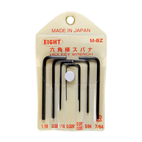 六角棒スパナ　標準寸法　マイクロサイズ　ビニールポーチ入　1セット画像
