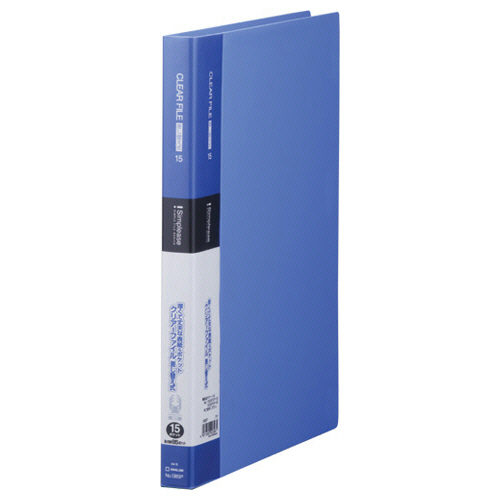 ｼﾝﾌﾟﾘｰｽﾞ ｸﾘｱｰﾌｧｲﾙ差し替え式 A4ﾀﾃ 30穴 15ﾎﾟｹｯﾄ付属 背幅25mm 青 1冊画像