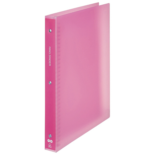 30穴ﾊﾞｲﾝﾀﾞｰ(透明PP表紙) A4ﾀﾃ 90枚収容 背幅34mm ﾋﾟﾝｸ 1冊画像