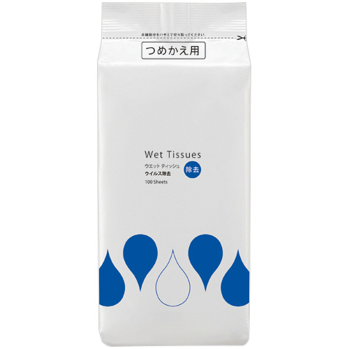 ｱﾙｺｰﾙ除菌ｳｴｯﾄﾃｨｯｼｭ ｳｲﾙｽ除去用 ﾎﾞﾄﾙ詰替 1ｾｯﾄ(2000枚:100枚×20ﾊﾟｯｸ)画像