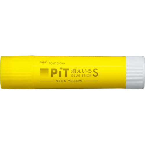 スティックのり　消えいろピットＳネオン　軸イエロー画像