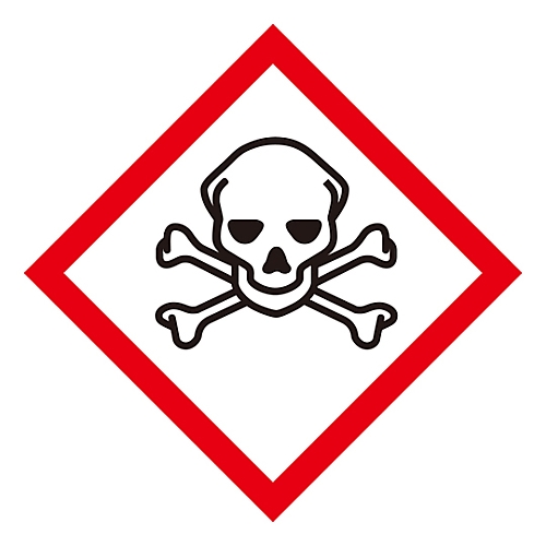 GHSステッカー標識 どくろ GHS-6（小）1組（5枚入）画像