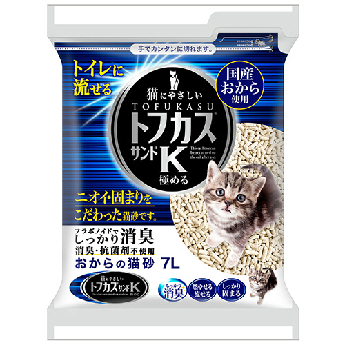 おからの猫砂 ﾄﾌｶｽｻﾝﾄﾞK 7L 1ﾊﾟｯｸ画像