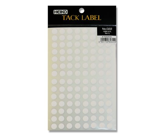 HEIKO タックラベル(シール) No.022 丸 白 9mm 1680片画像