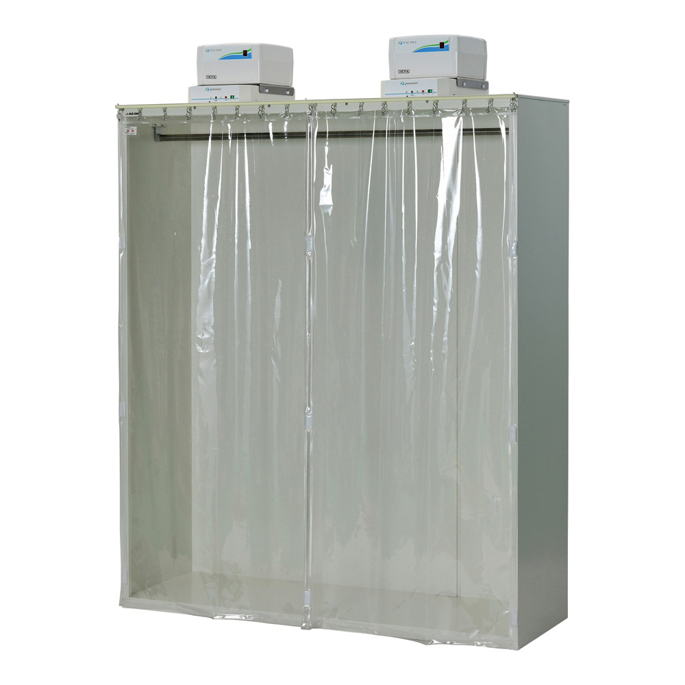 無塵衣ロッカー クリーンユニット・イオナイザー付 1500×500×1800mm