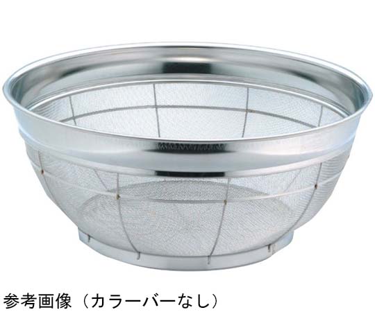 18-8 浅型ざる （11メッシュ） レッド 40cm