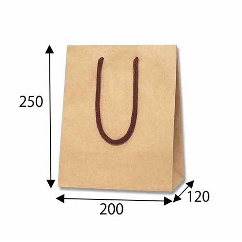 使いやすい無地タイプで、クラフトの手提げ紙袋